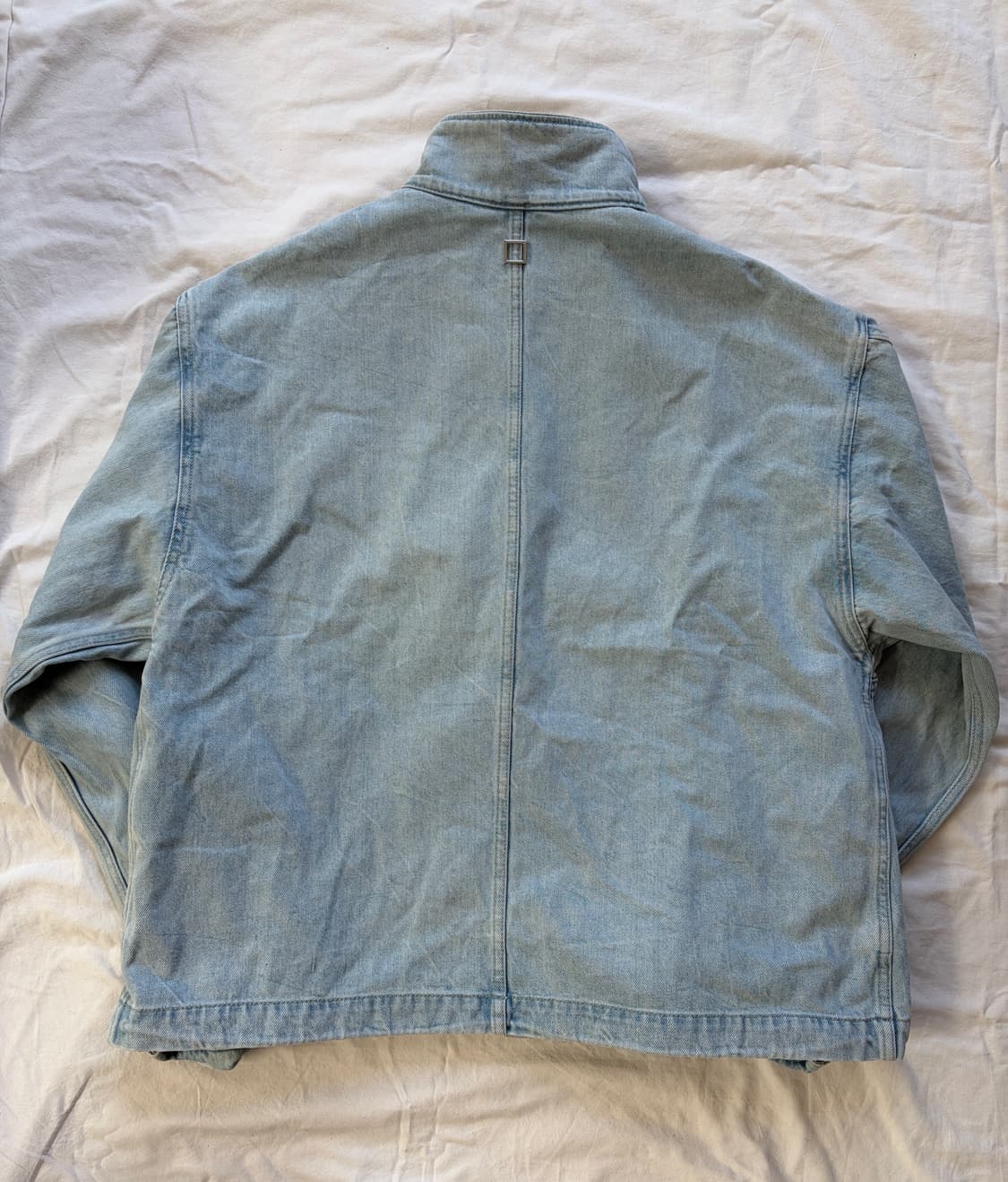 우영미 23ss 하이넥 연청 데님 자켓 블루종 MA-1 봄버  WOOYO 상품이미지7