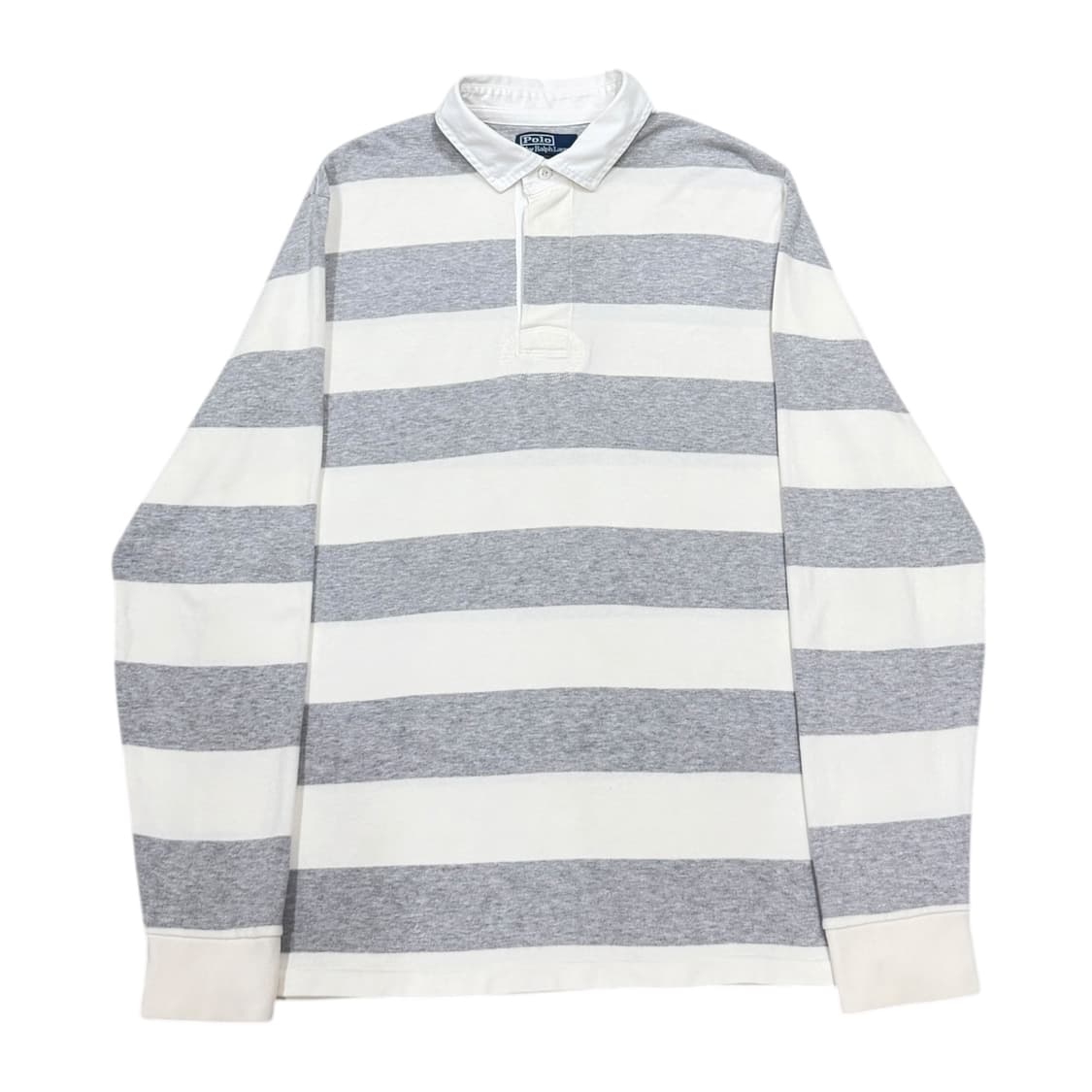 폴로 랄프로렌 QR 스트라이프 럭비 PK 카라티 그레이 L 상품이미지1