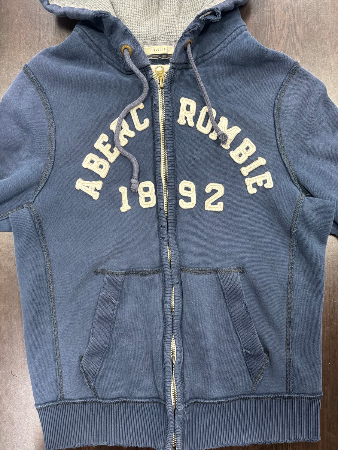 아베크롬비 네이비 기모 후드집업 빈티지 상품이미지8