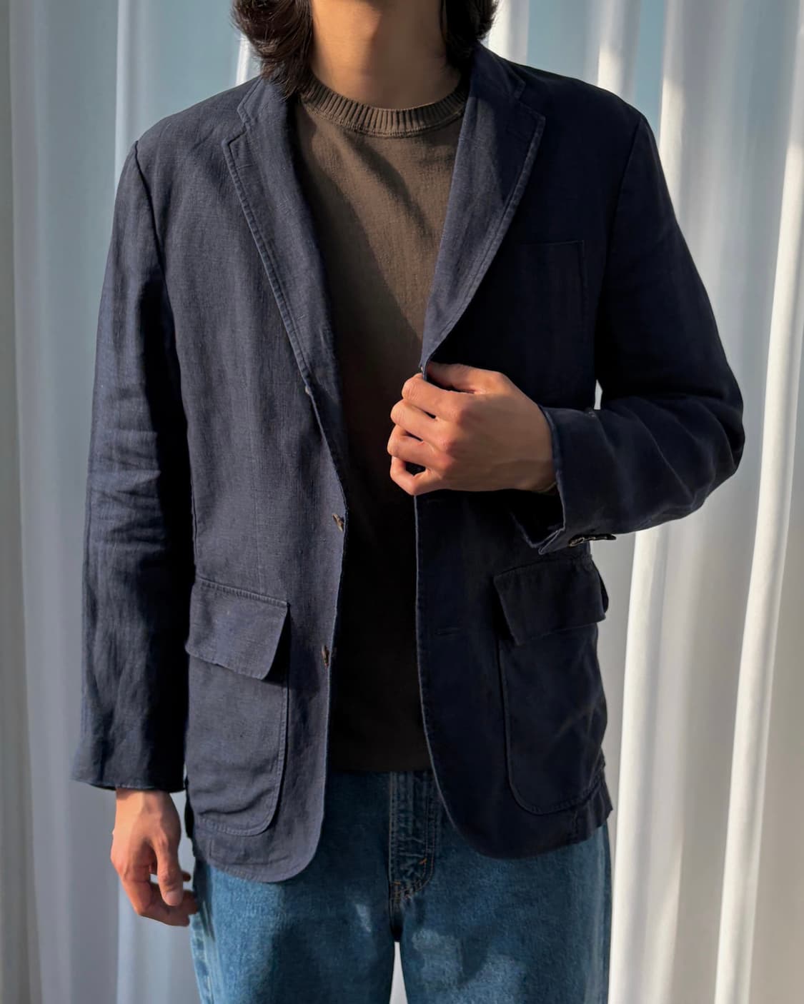 [L]폴로 랄프로렌 린넨 블레이저 자켓 navy 상품이미지1