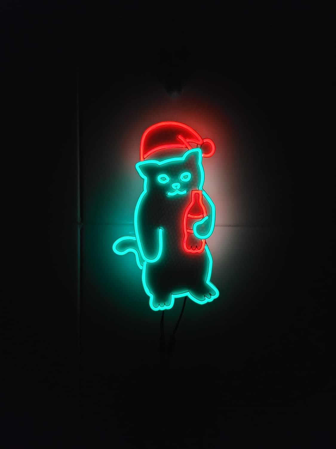 네온사인 고양이 산타 크리스마스 무드등 led 램프 조명 상품이미지3
