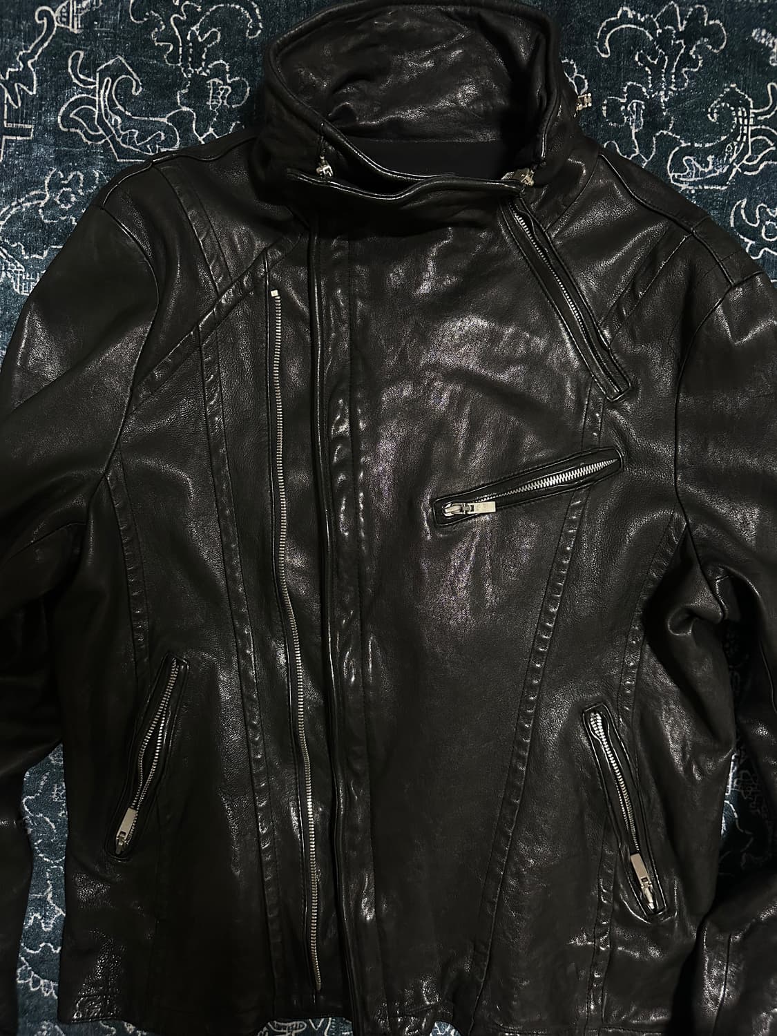 asymmetric italy lamb leather jacket 상품이미지5