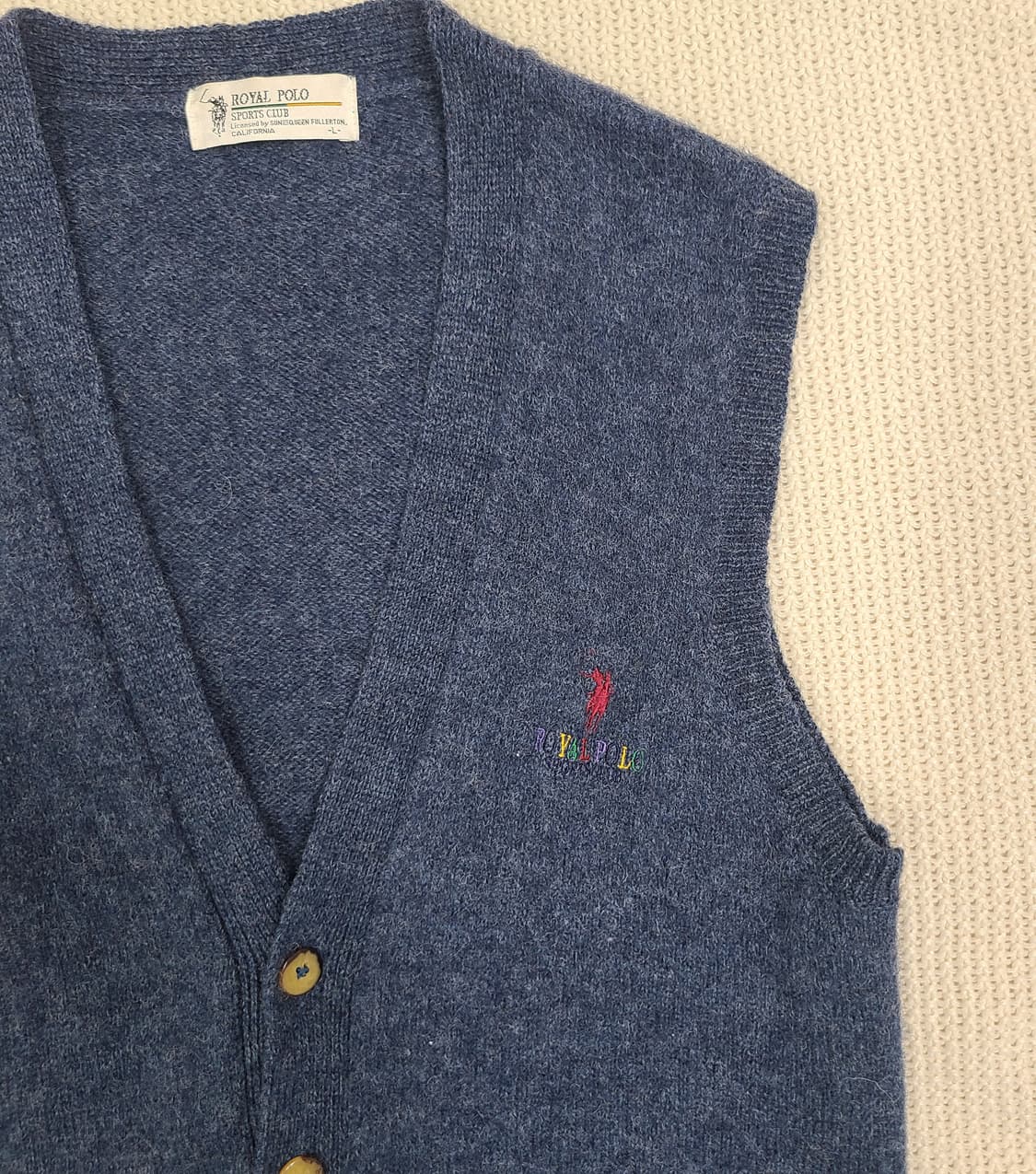 Royal Polo Sports Club 멜란지 블루 니트 베스트 상품이미지2