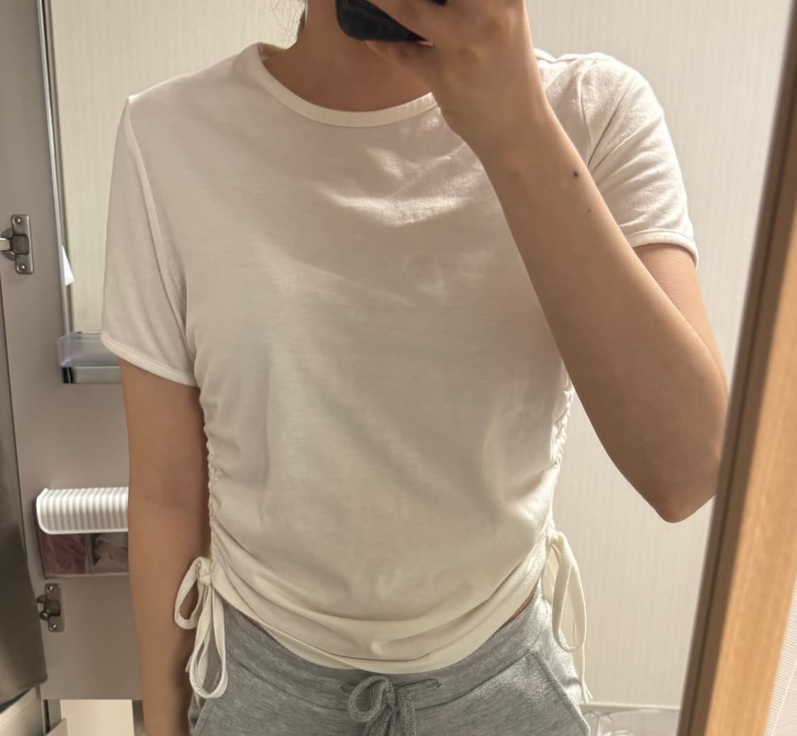 이거 입으면 귀여운 여자됨 셔링반팔티셔츠 상품이미지1