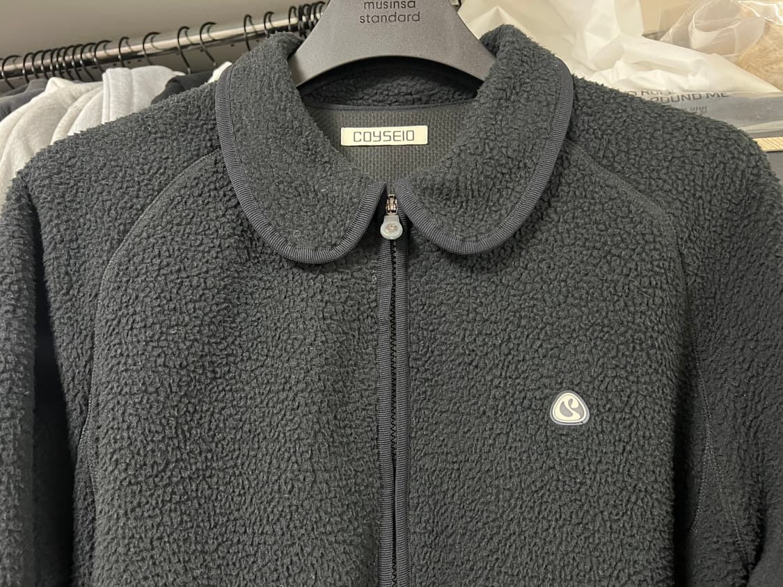 코이세이오 ROUND COLLAR FLEECE JACKET BLACK 상품이미지2