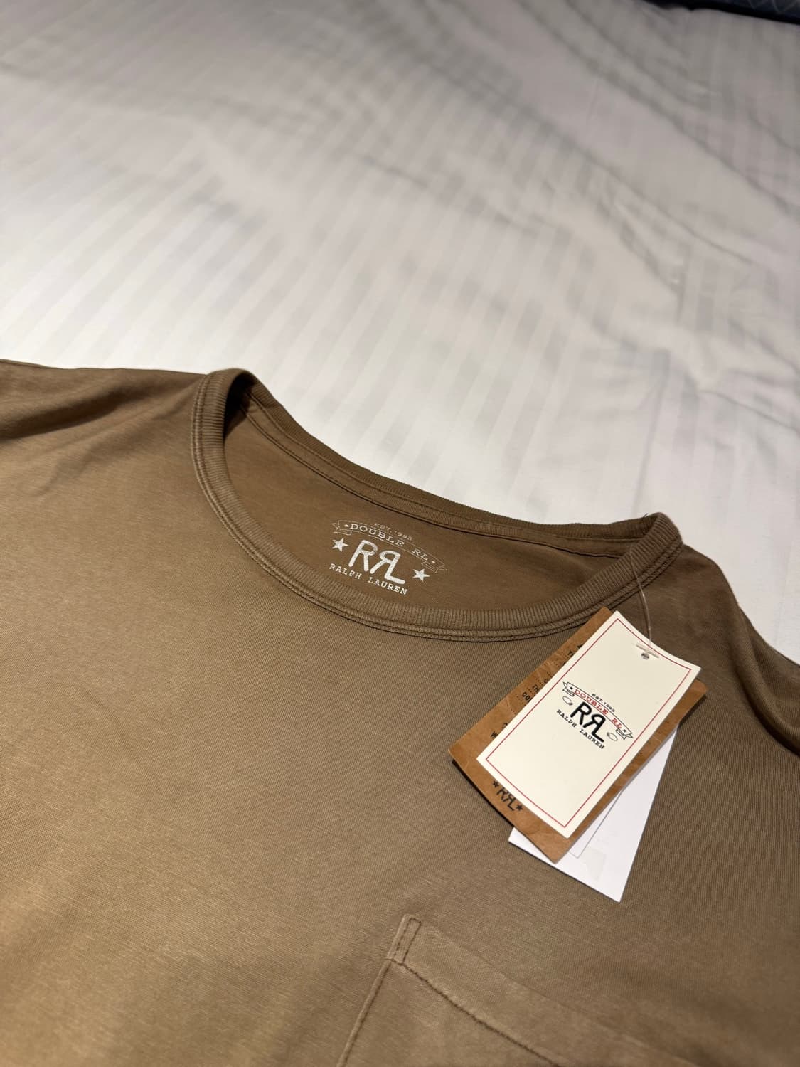 RRL 가먼트다잉 포켓 티 XL 머드 (새상품) 상품이미지5