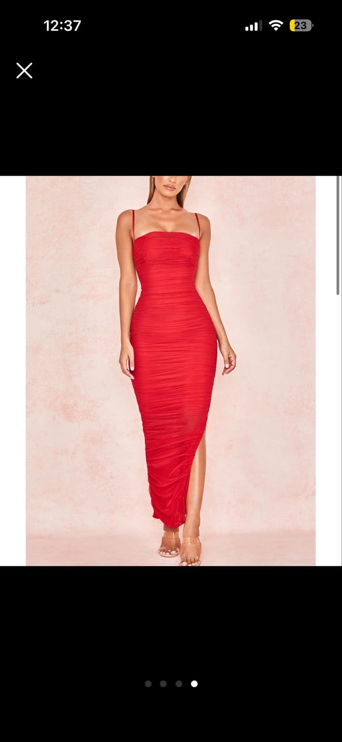 OH POLLY 레드 셔링 원피스 상품이미지4