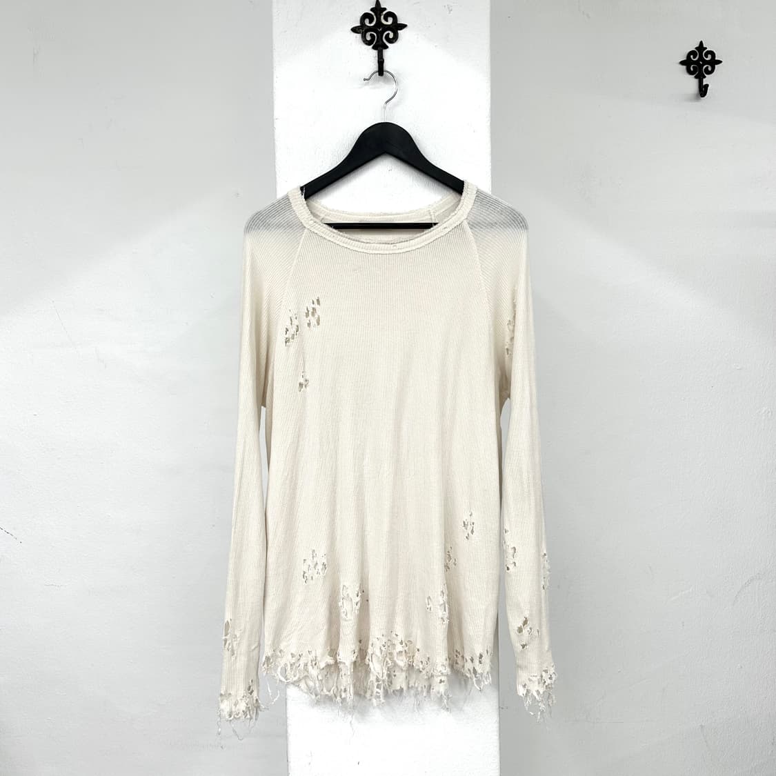 ivory damaged knit long sleeve 상품이미지3