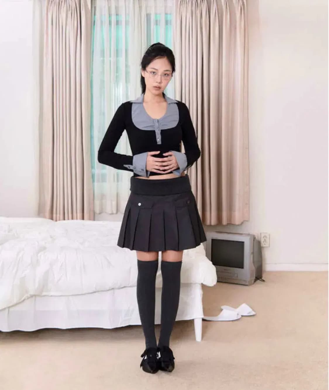 2000아카이브 STRIPE PREPPY TOP BIB 상품이미지1