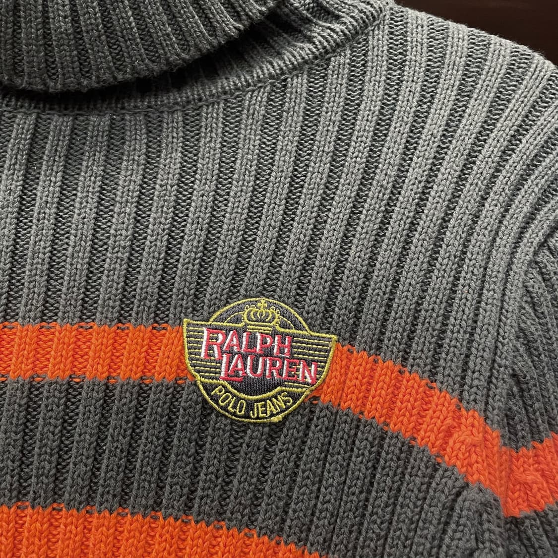 폴로 진스 패치 로고 스트라이프 터틀 넥 니트 스웨터 컨트리  상품이미지4