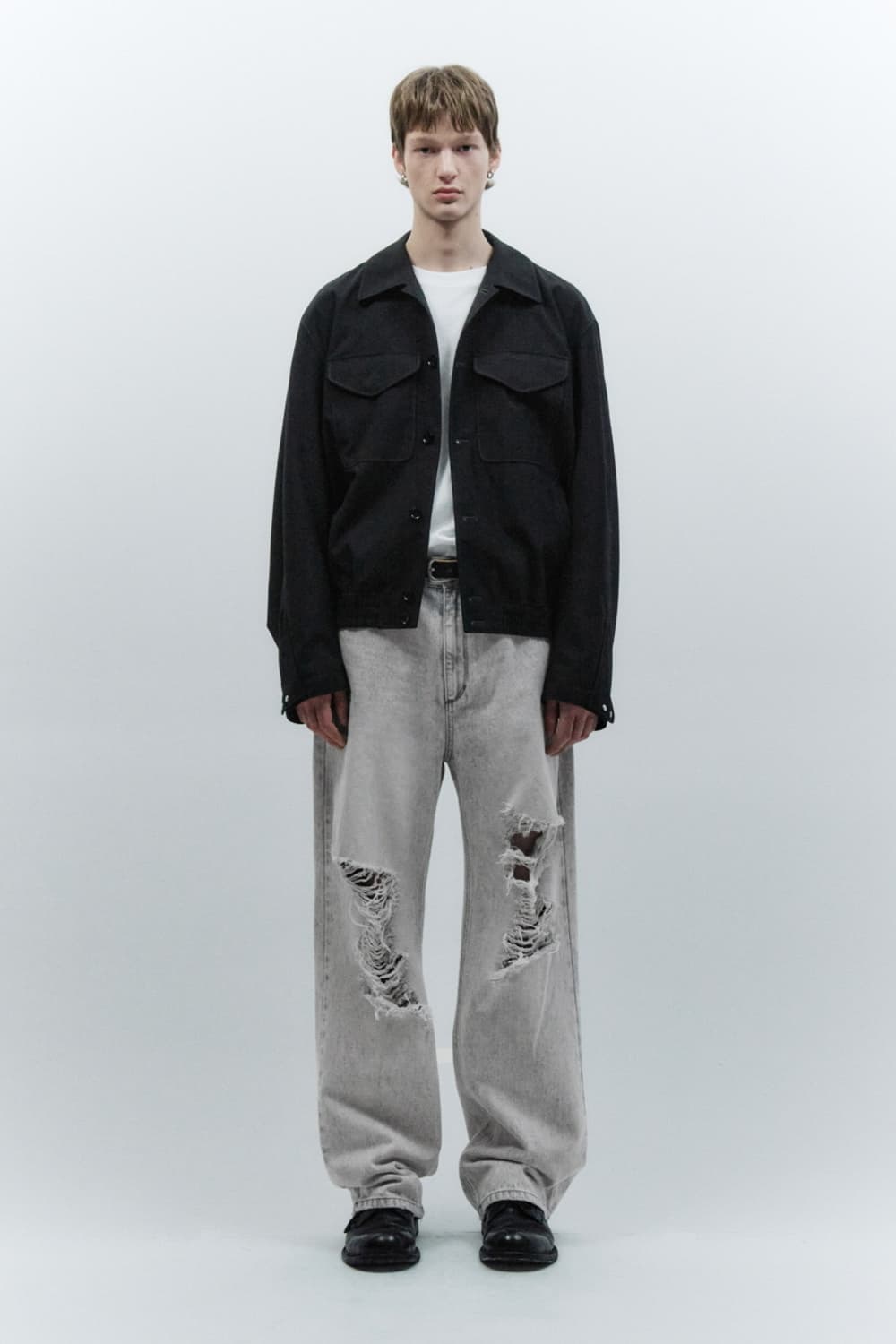 인사일런스 아이스 데님 청바지 와이드 찢청 L 상품이미지2