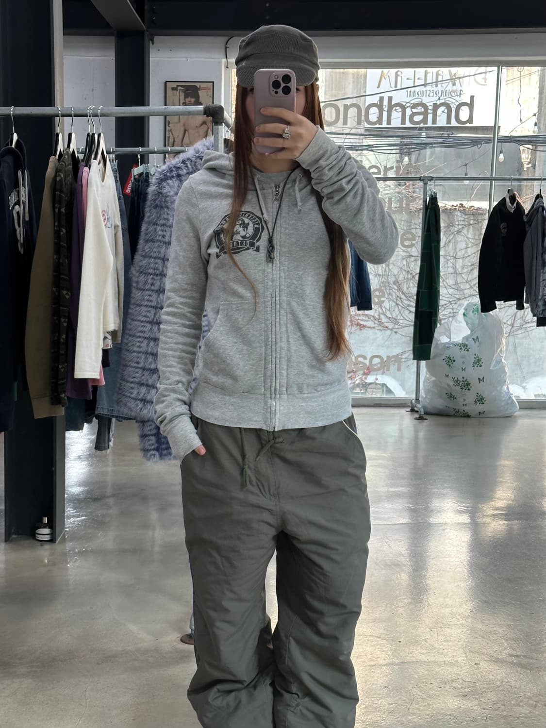 히스테릭글래머 히스걸 Detroit 빅로고 후드집업 상품이미지2