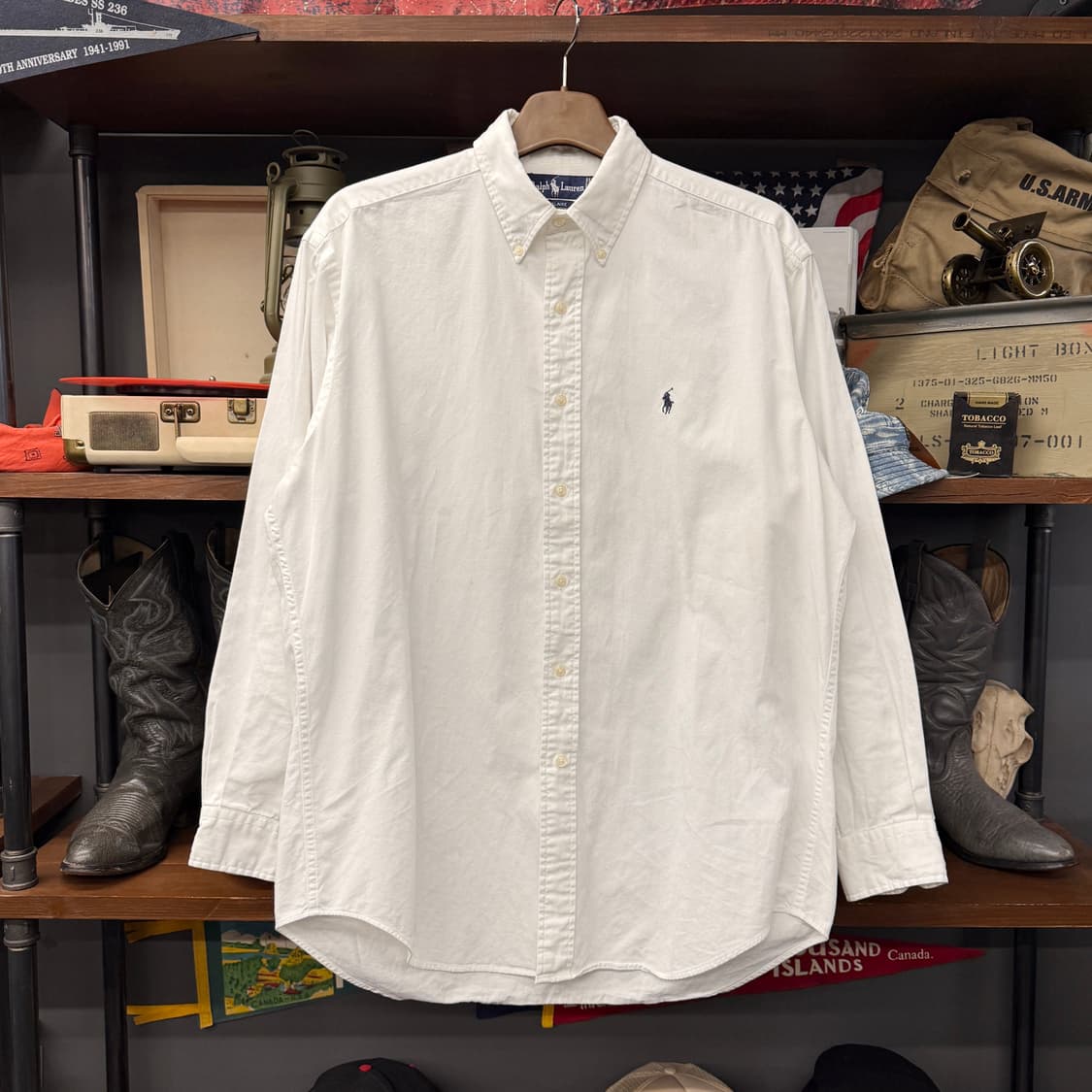 90s 폴로 랄프로렌 Blaire 라인 네이비 포니 화이트 셔츠 N000 상품이미지1