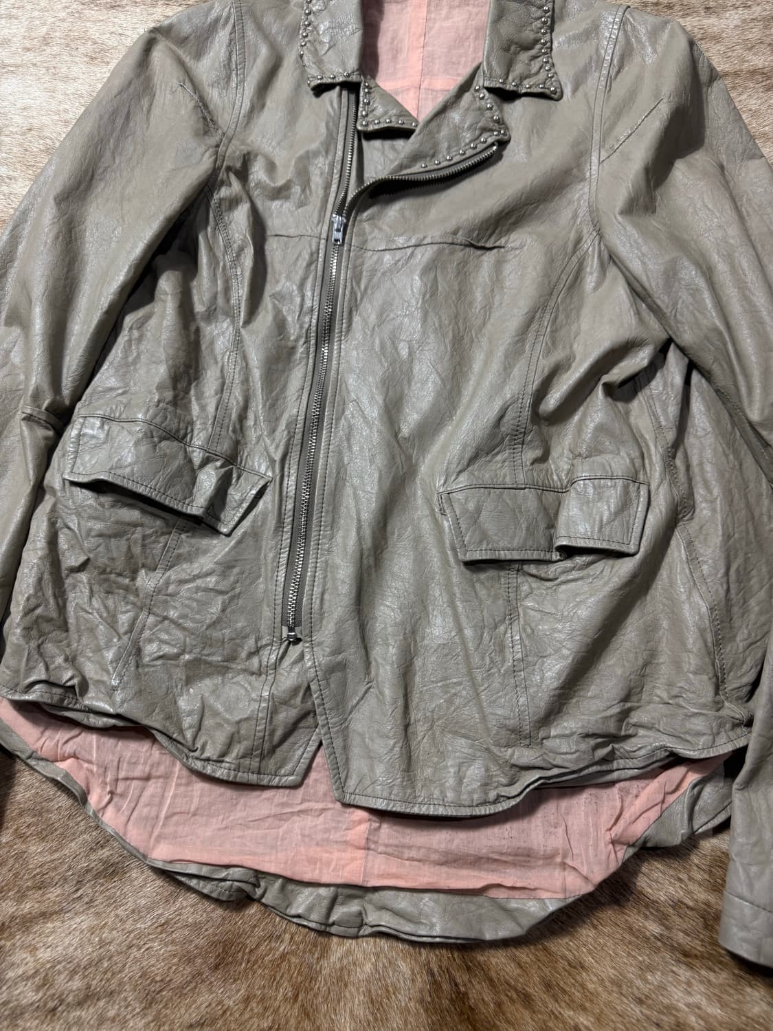 Undercover Stud Cow Leather Jacket 상품이미지4