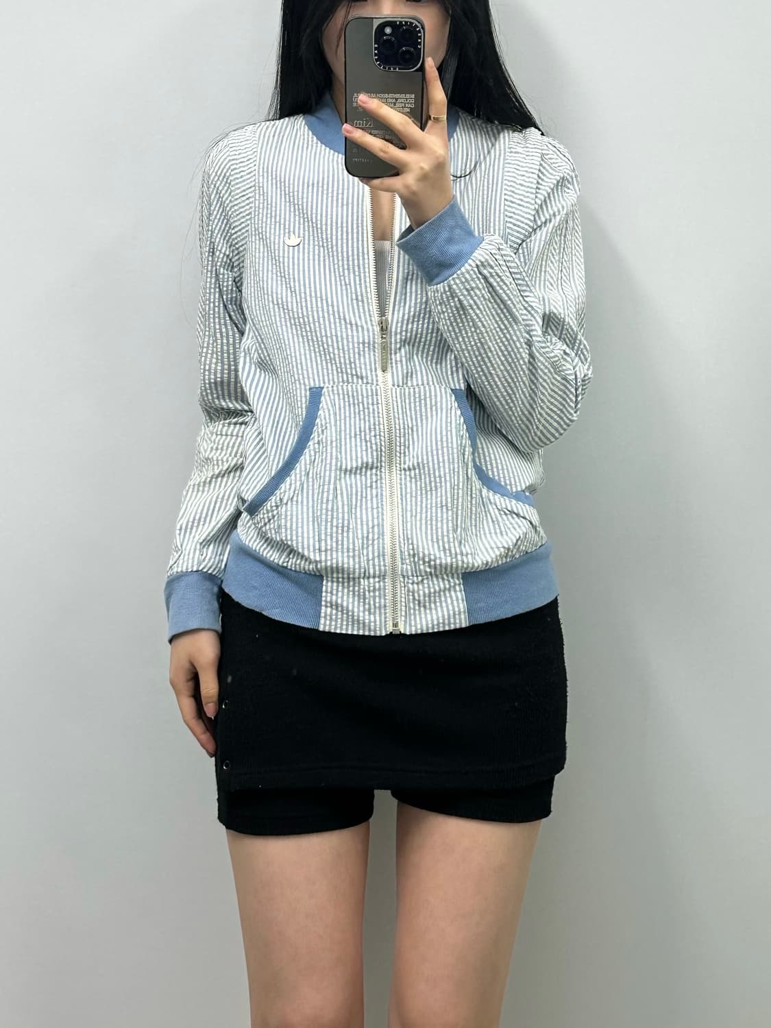 아디다스 스트라이프 블루 집업 자켓 상품이미지1