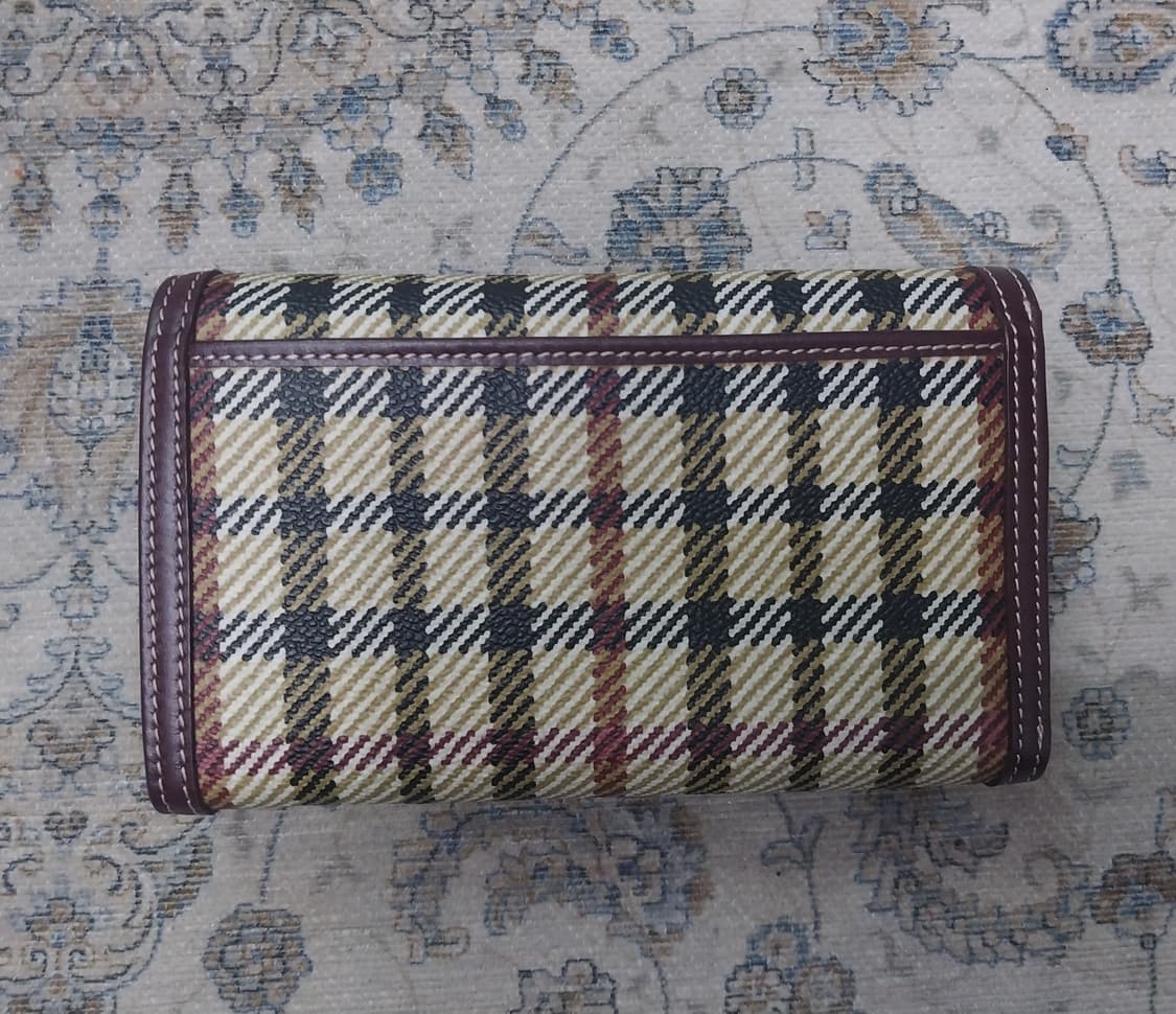 닥스 체크 반지갑 브라운 가죽 상품이미지2