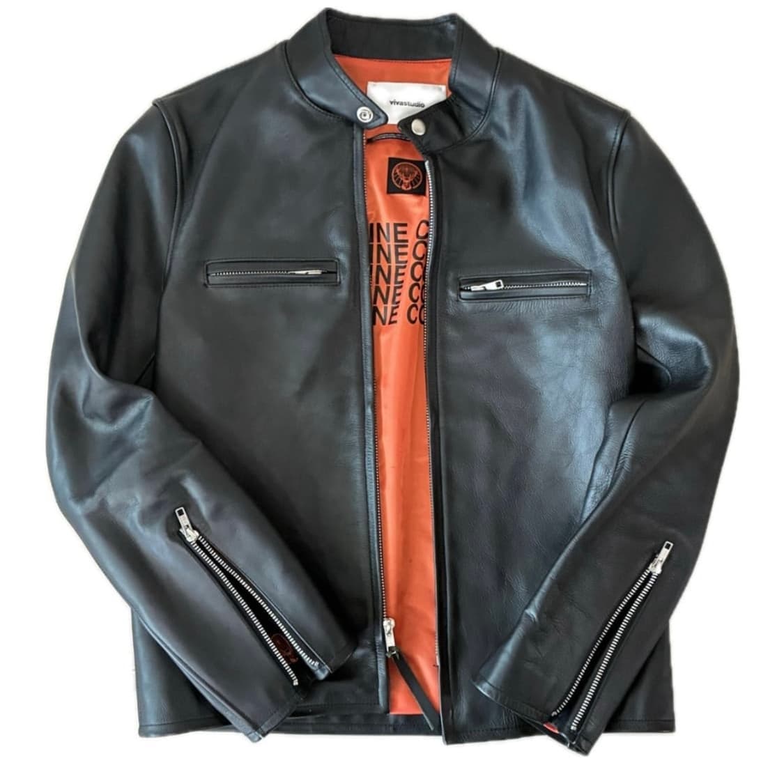 비바스튜디오 X 예거마이스터 카페레이서 레더자켓 상품이미지2