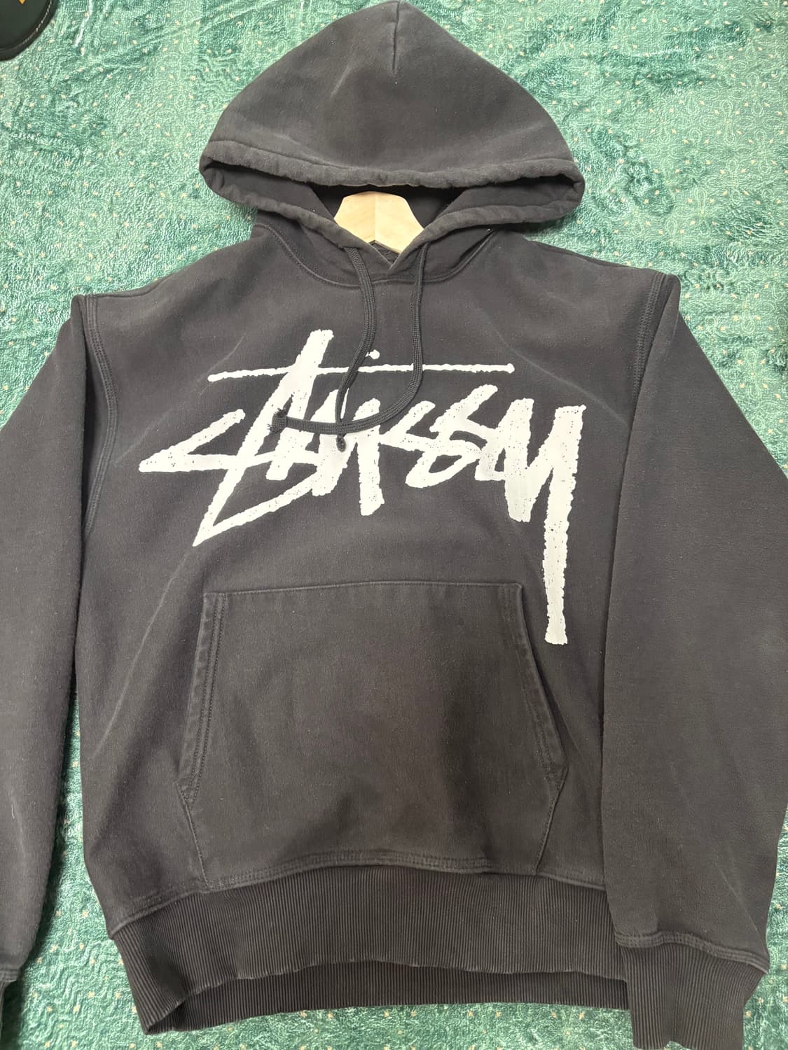 스투시 빅 스탁 후드 블랙 M 상품이미지2