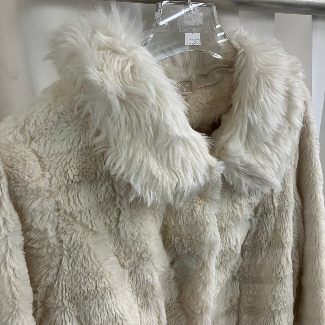 Fiapper 아이보리 퍼 크롭 자켓 L 상품이미지4