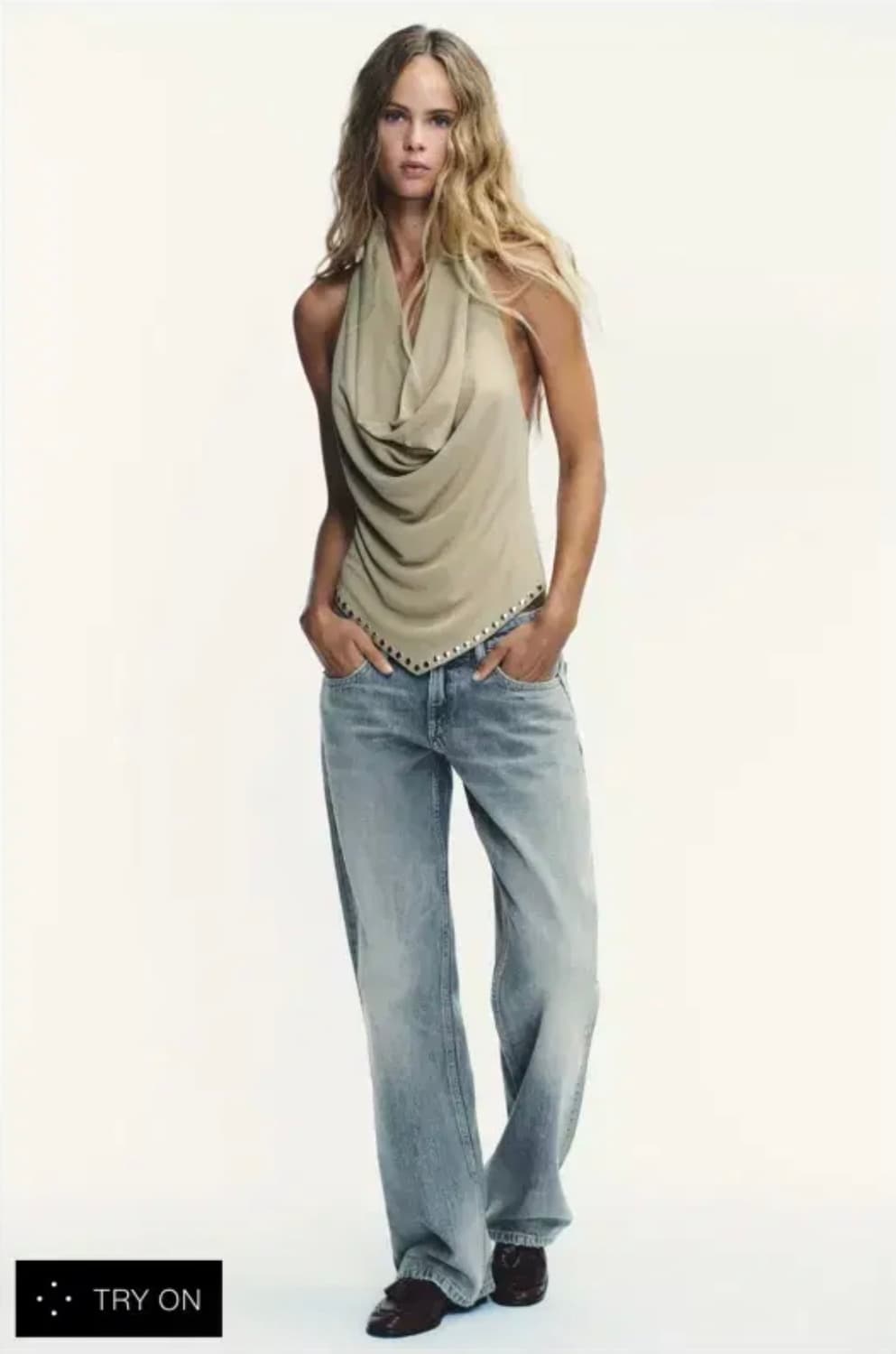 자라 TRF 와이드 로우라이즈 블루그레이 38(28) 상품이미지1