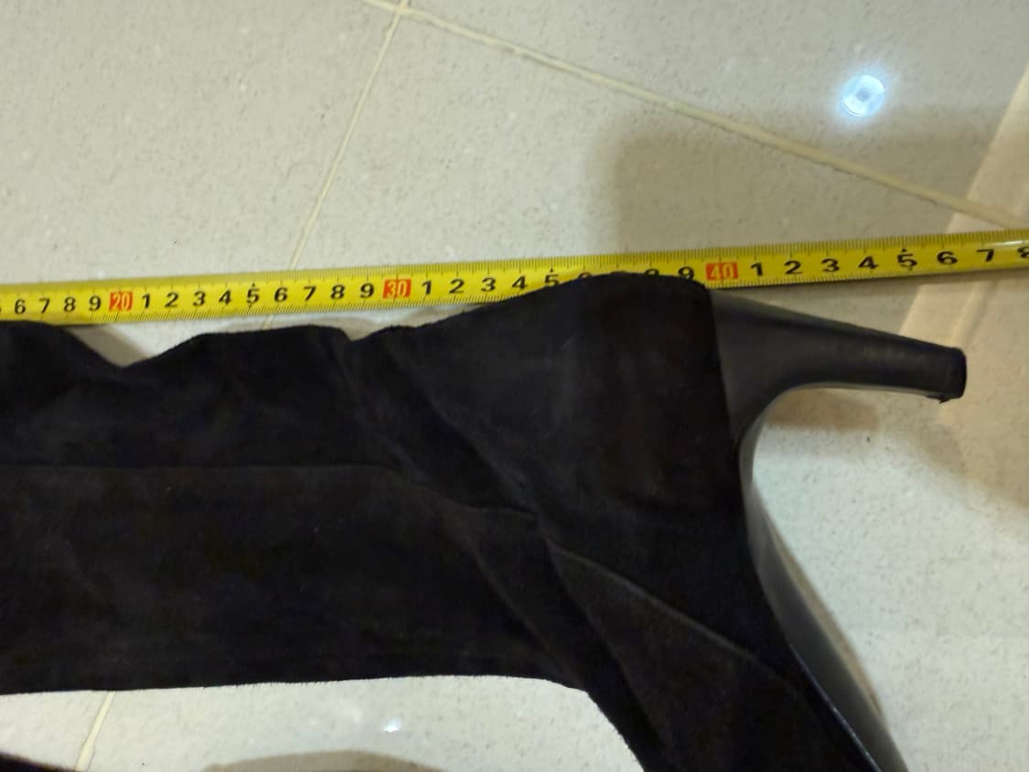 마인 블랙 스웨이드 체인 장식 롱부츠 240 한섬 구두 여성신발 힐 상품이미지7