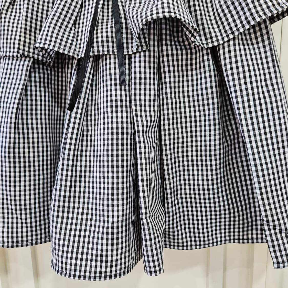 디어리(Deary) 깅엄 체크 프릴 스커트 상품이미지4