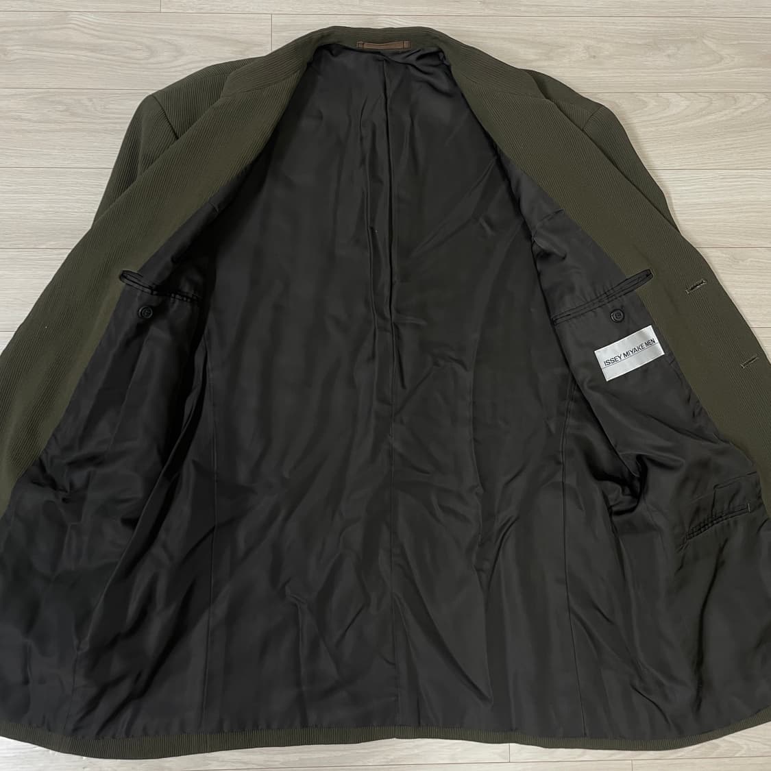 이세이미야케맨 카키 언밸런스 더블 블레이저 (희귀 매물) 상품이미지6