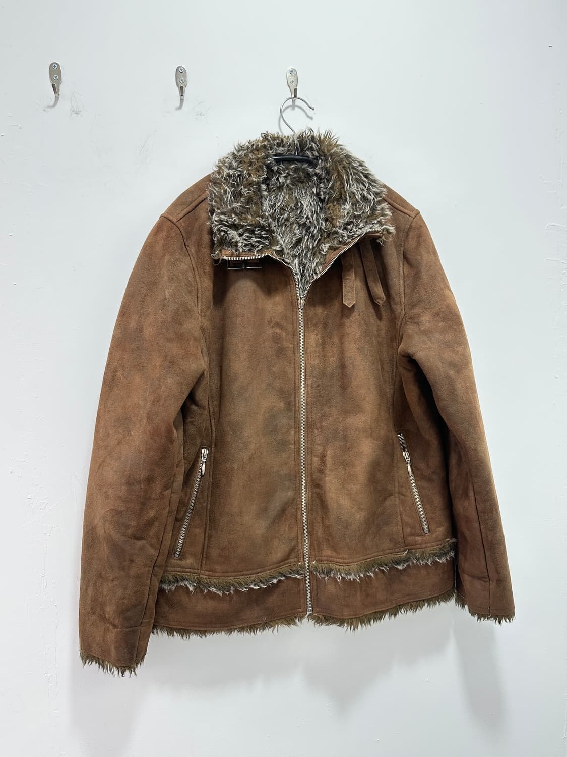 EVOLUTION brown fur trimming jacket  상품이미지3