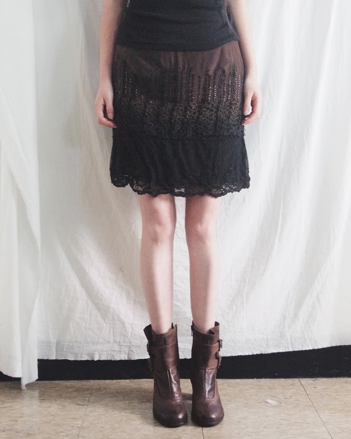 new* 디젤 블랙 골드 백스트링 그라데이션 미니스커트 상품이미지2