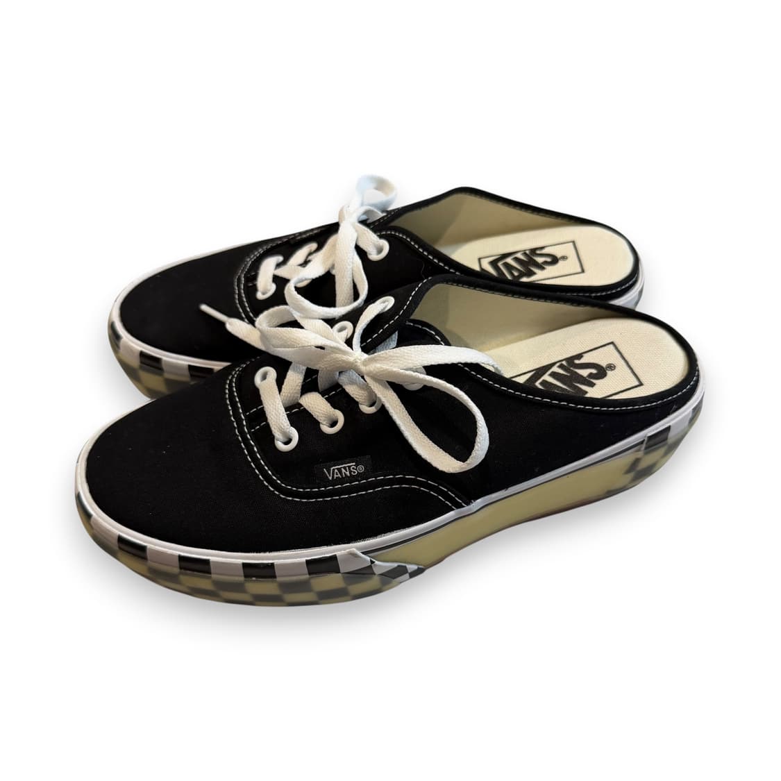 반스 어센틱 뮬 스택드 캔버스 체크  상품이미지1