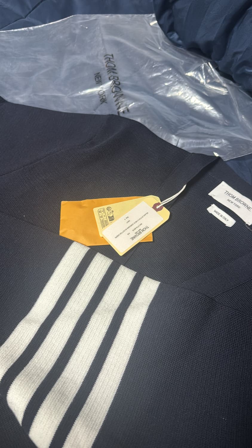 톰브라운 밀라노 스티치 사선 가디건 금장 상품이미지2