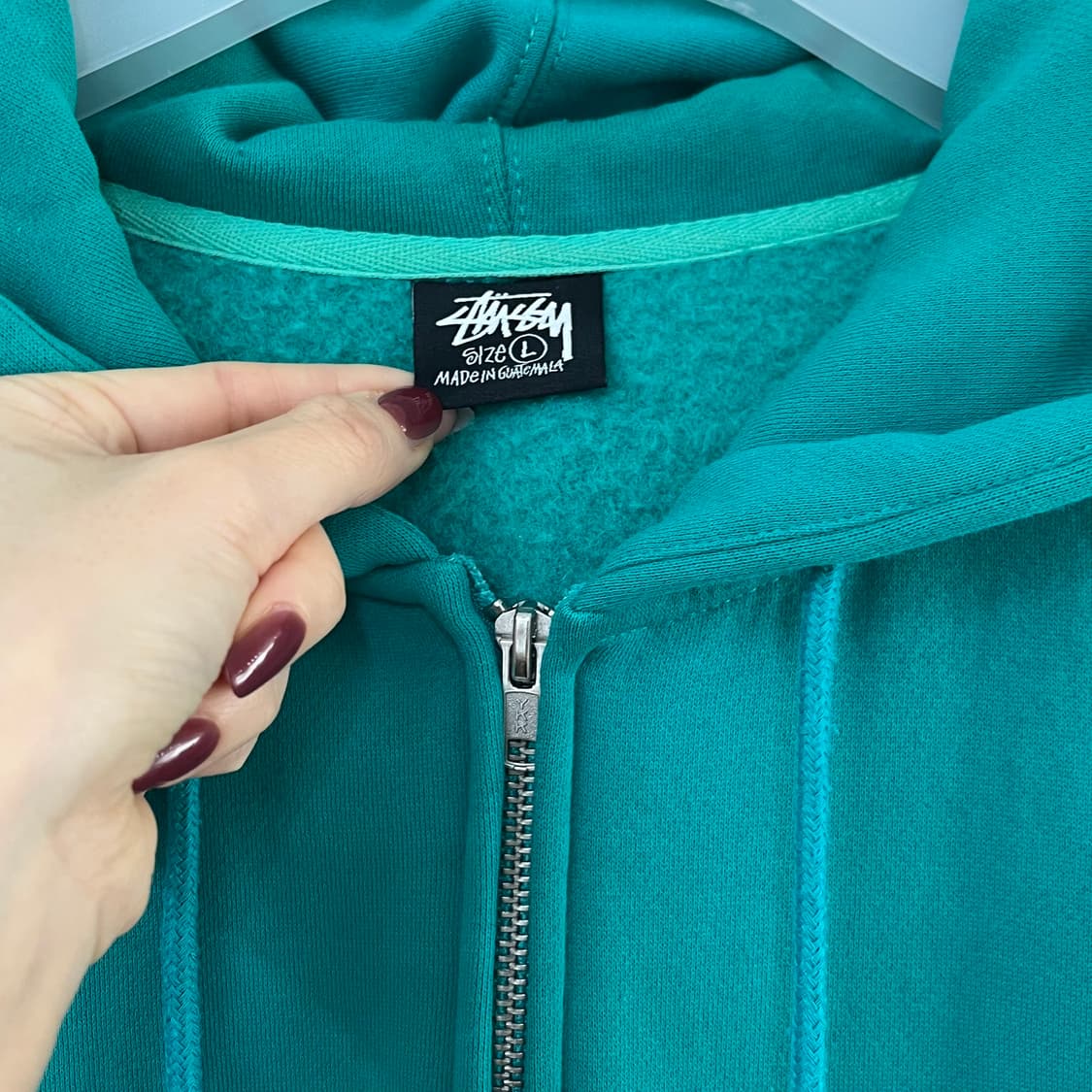 스투시 민트그린 기모안감 베이직 후드집업 상품이미지8