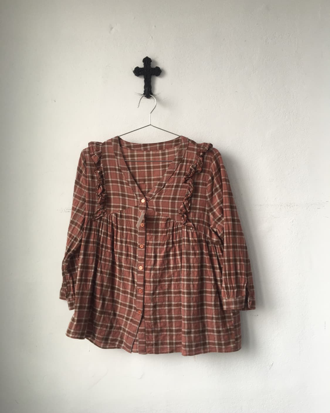 Check pattern blouse 상품이미지2