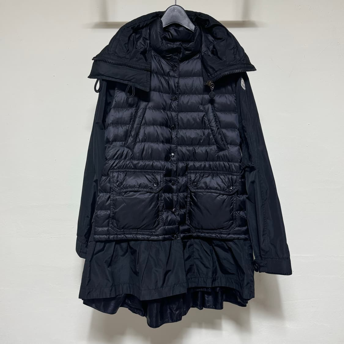 몽클레어 sachiyo 레이어드 경량 코트 블랙 0 상품이미지3