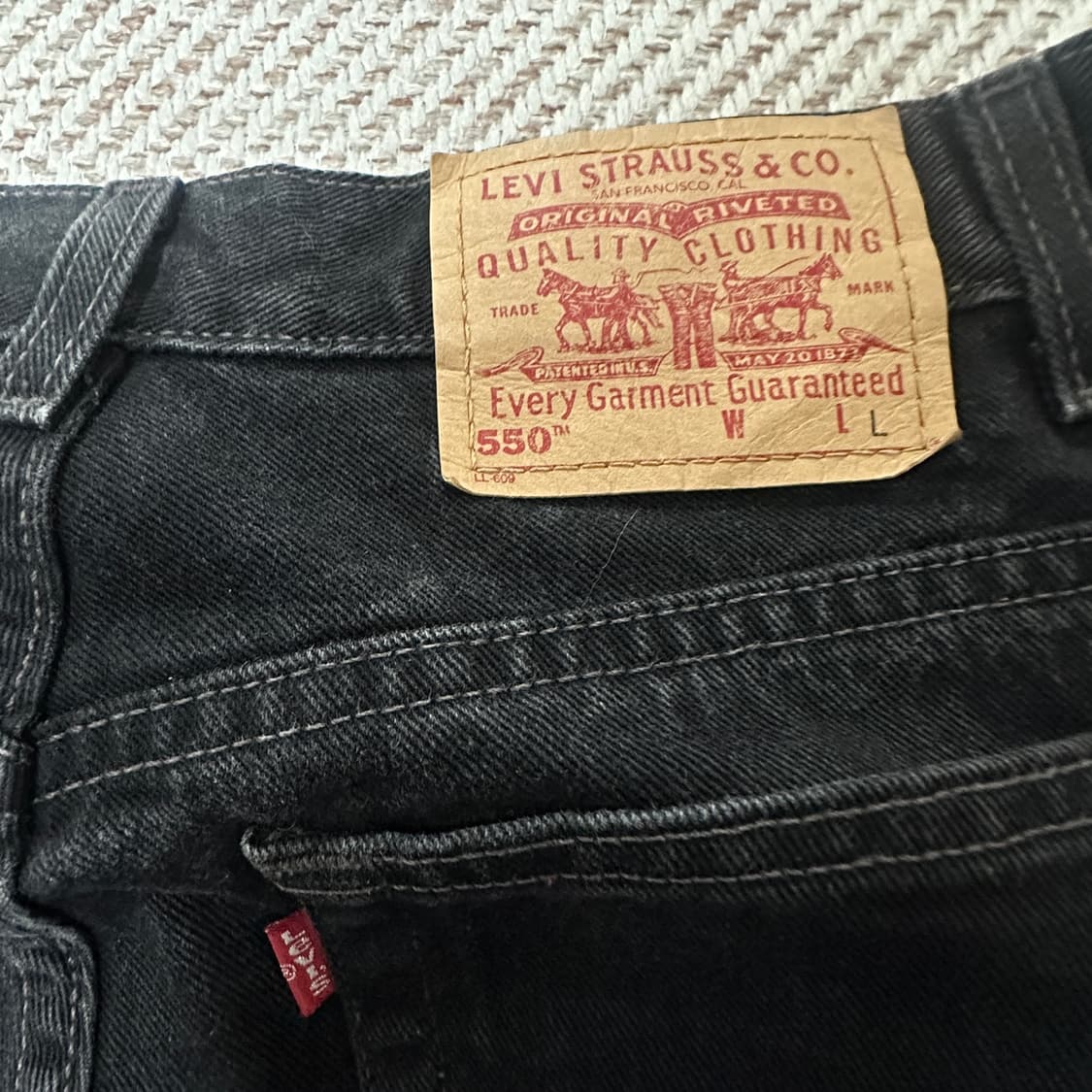 LEVI'S 550 00's mexico made black jeans 상품이미지3