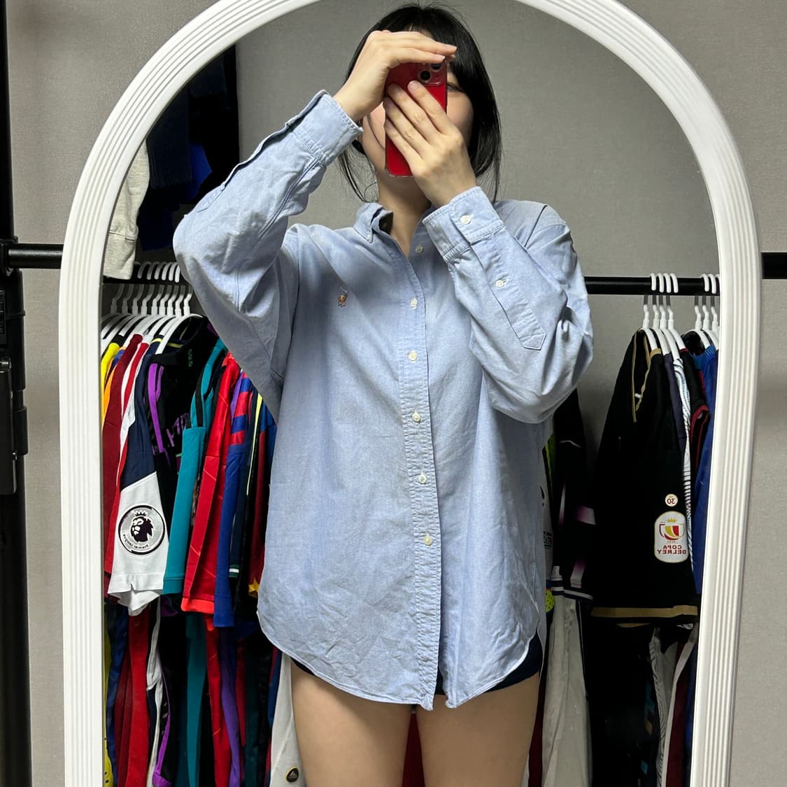폴로 옥스포드 셔츠 하늘색 상품이미지1
