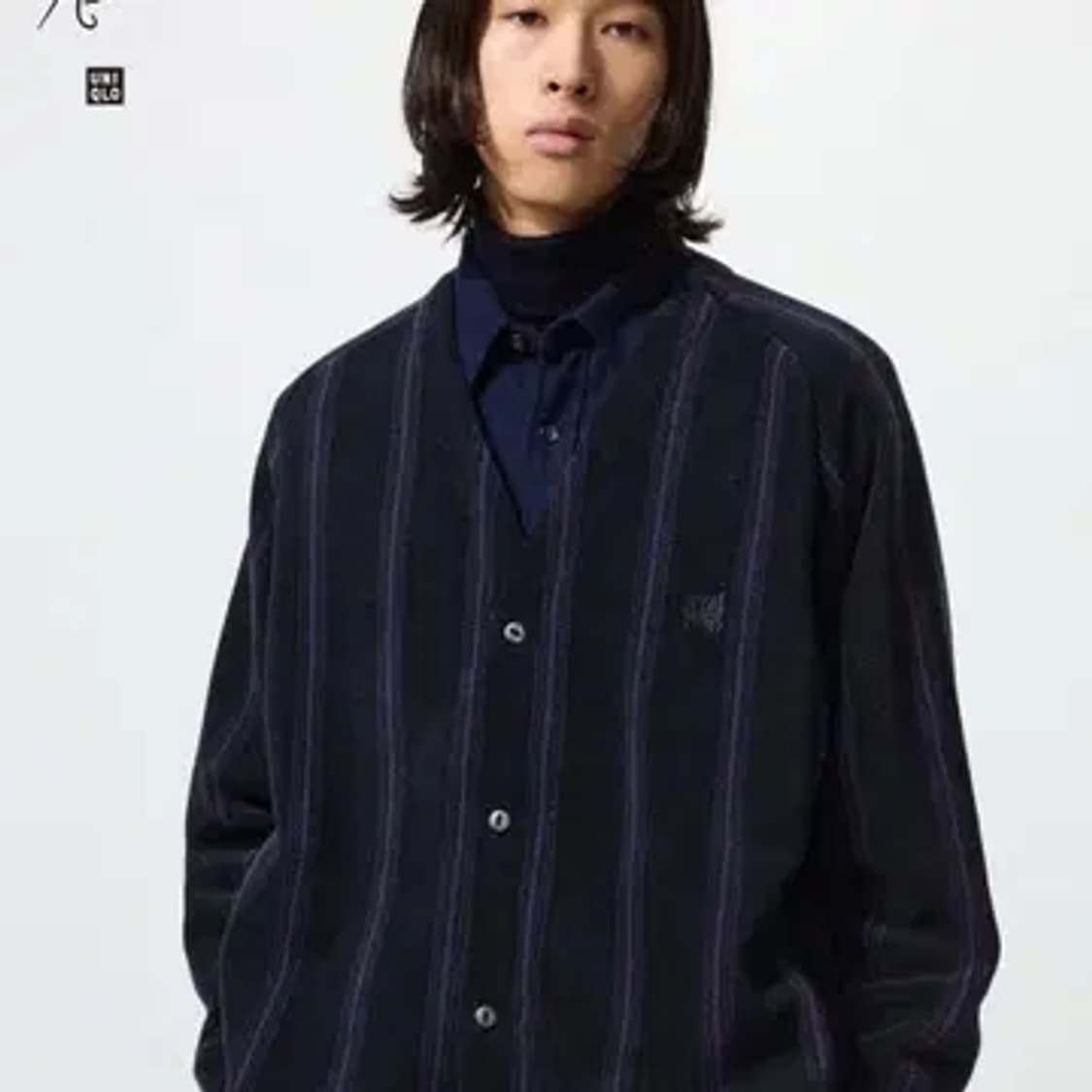 유니클로 x 니들스 플리스 오버사이즈 가디건 블랙 M사이즈 상품이미지2