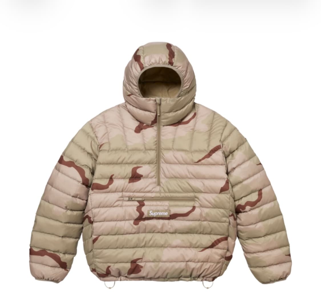 슈프림 마이크로 다운 하프 집 후드 풀오버 데저트 카모 상품이미지1