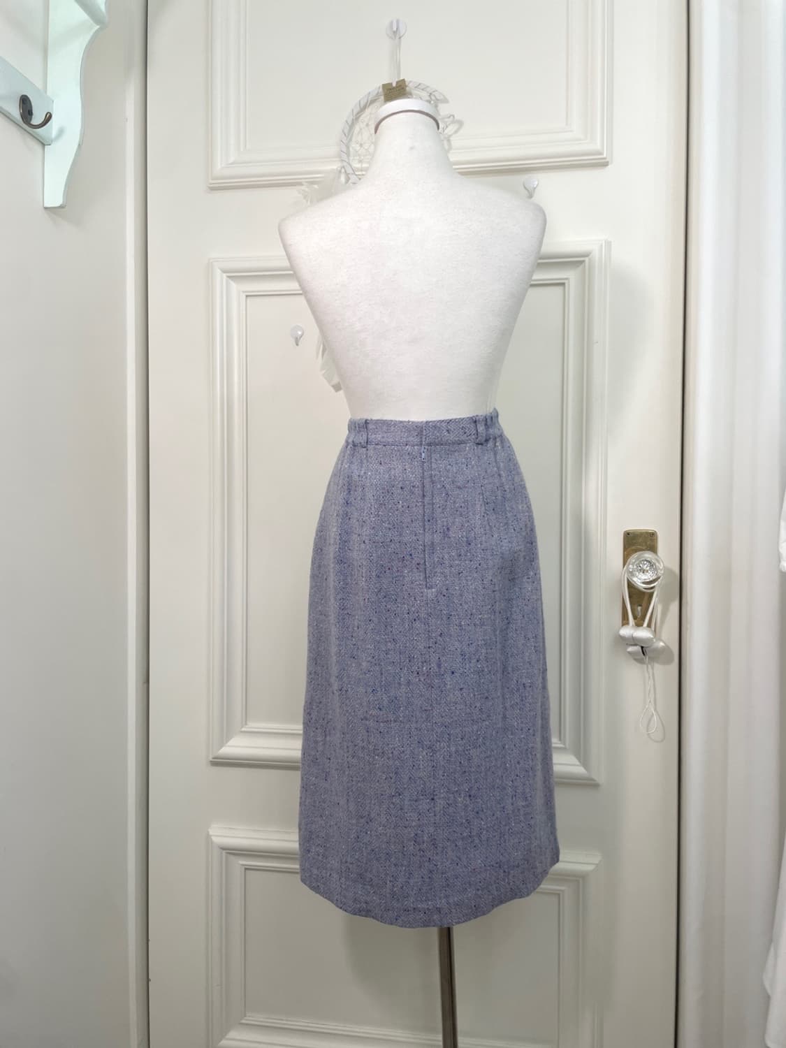 blueberry tweed wool pleats skirt 상품이미지2