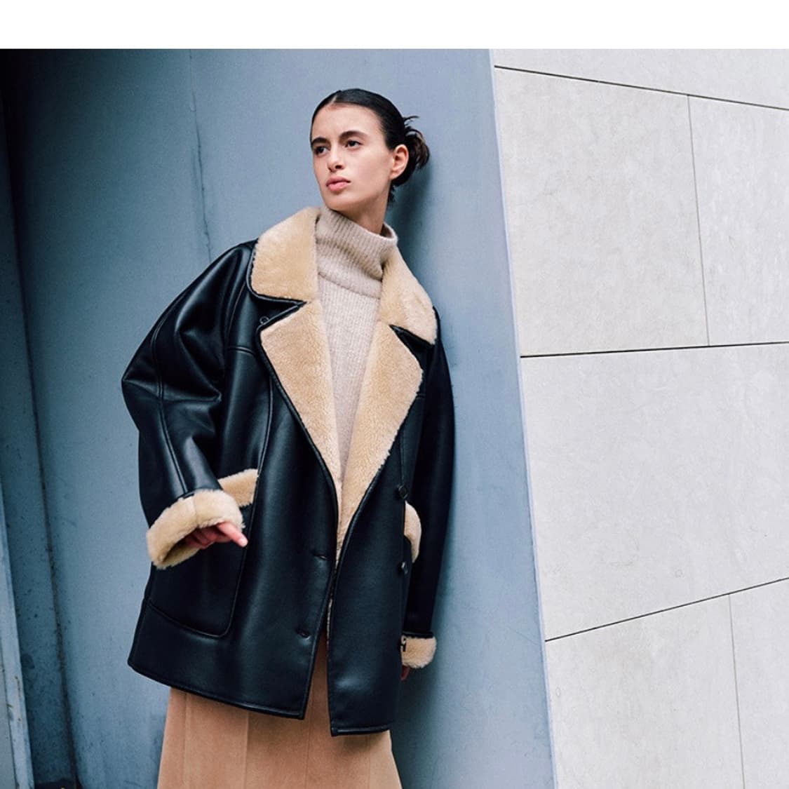 루에브르 레더 시어링자켓 상품이미지4