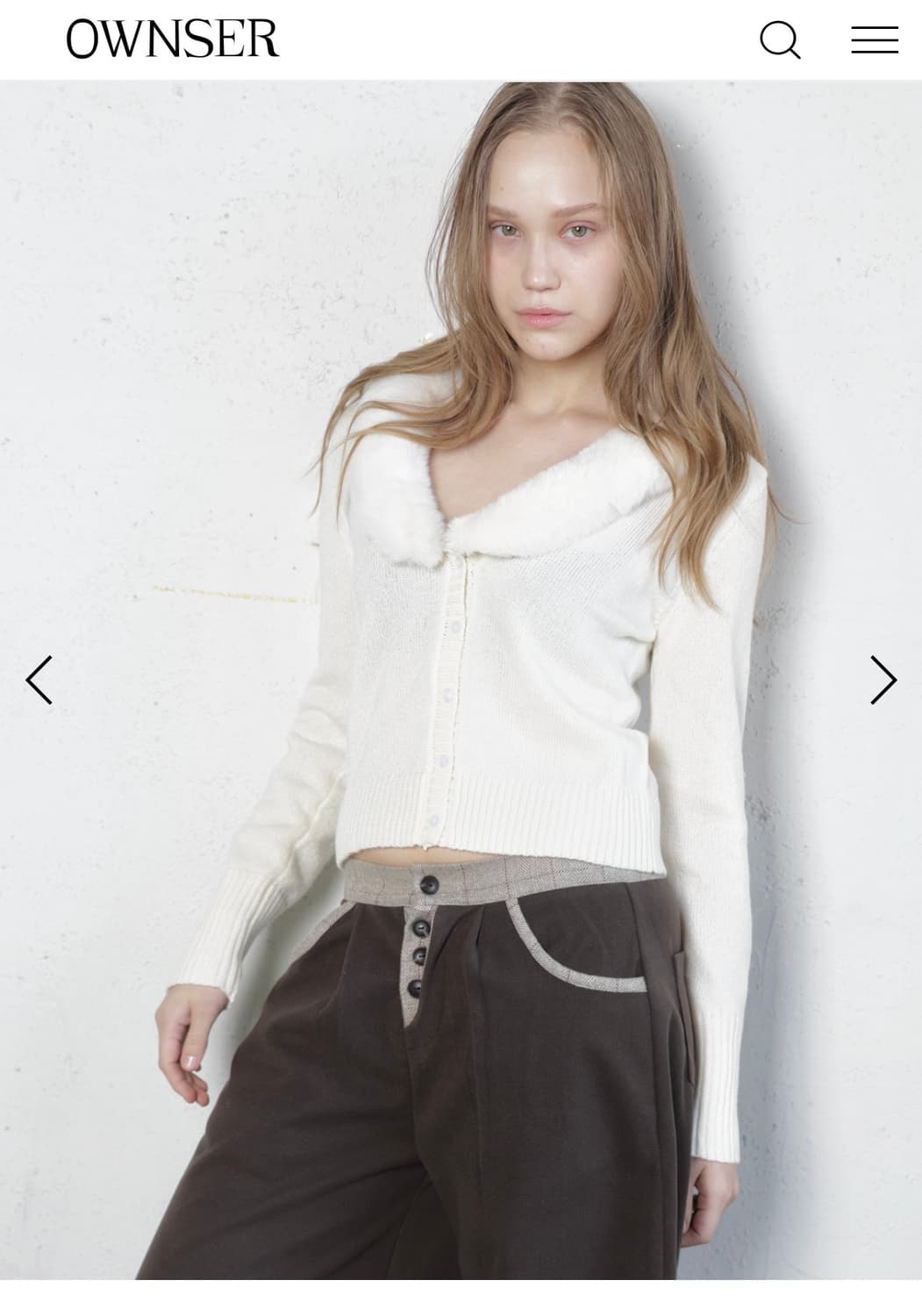 오운서 버니 퍼 가디건 새상품 상품이미지2