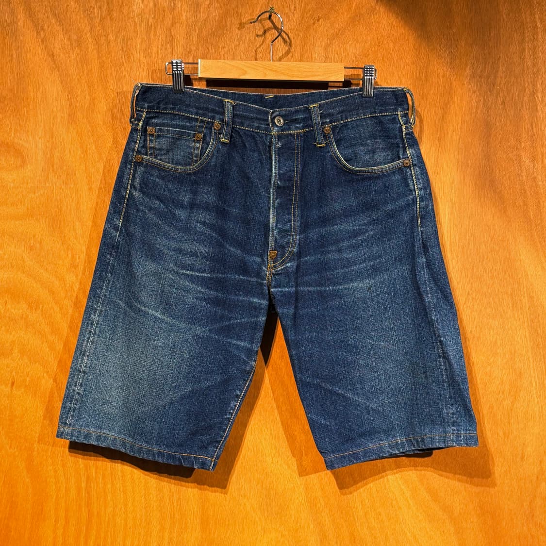 에비수 재팬 봉황 자수 데님 쇼츠 반바지 34 상품이미지3