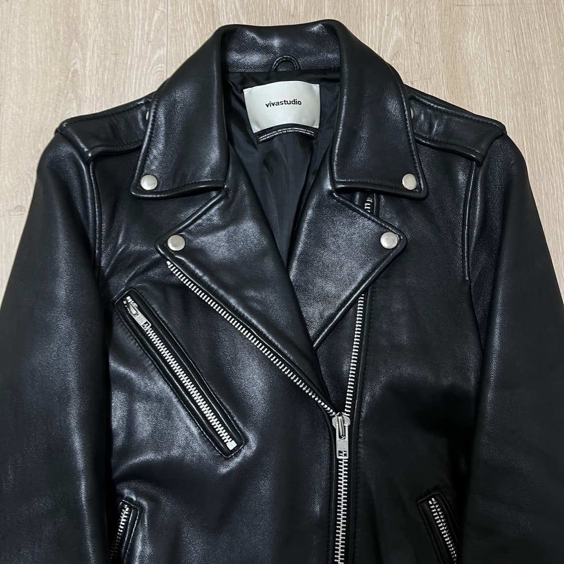 비바스튜디오 더블 라이더 레더 가죽자켓 M/95  상품이미지2