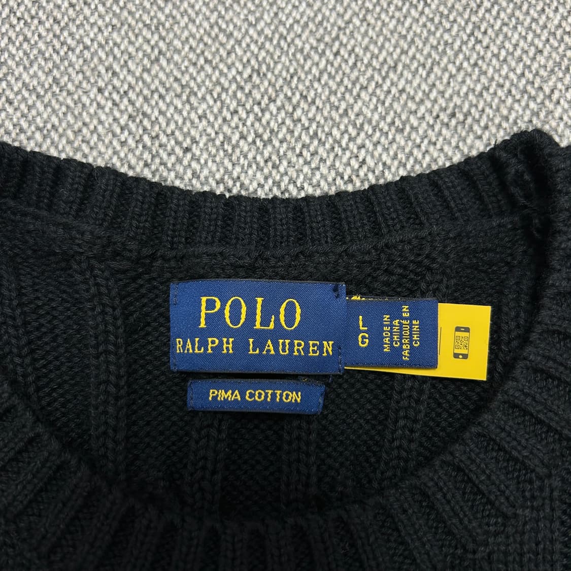 폴로 우먼스 QR라벨 반팔 케이블니트(L) 상품이미지2