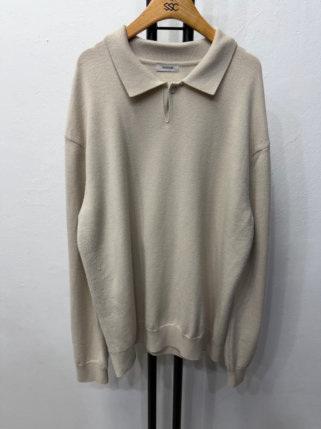 정품) 시스템옴므 한섬 22ss 카라넥 니트 105 상품이미지1