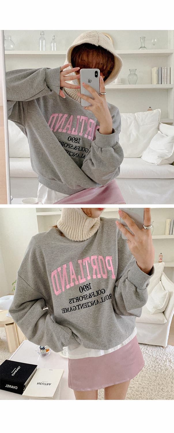 -ˋˏ포틀랜드 멜란지 회색 맨투맨ˎˊ- 상품이미지4