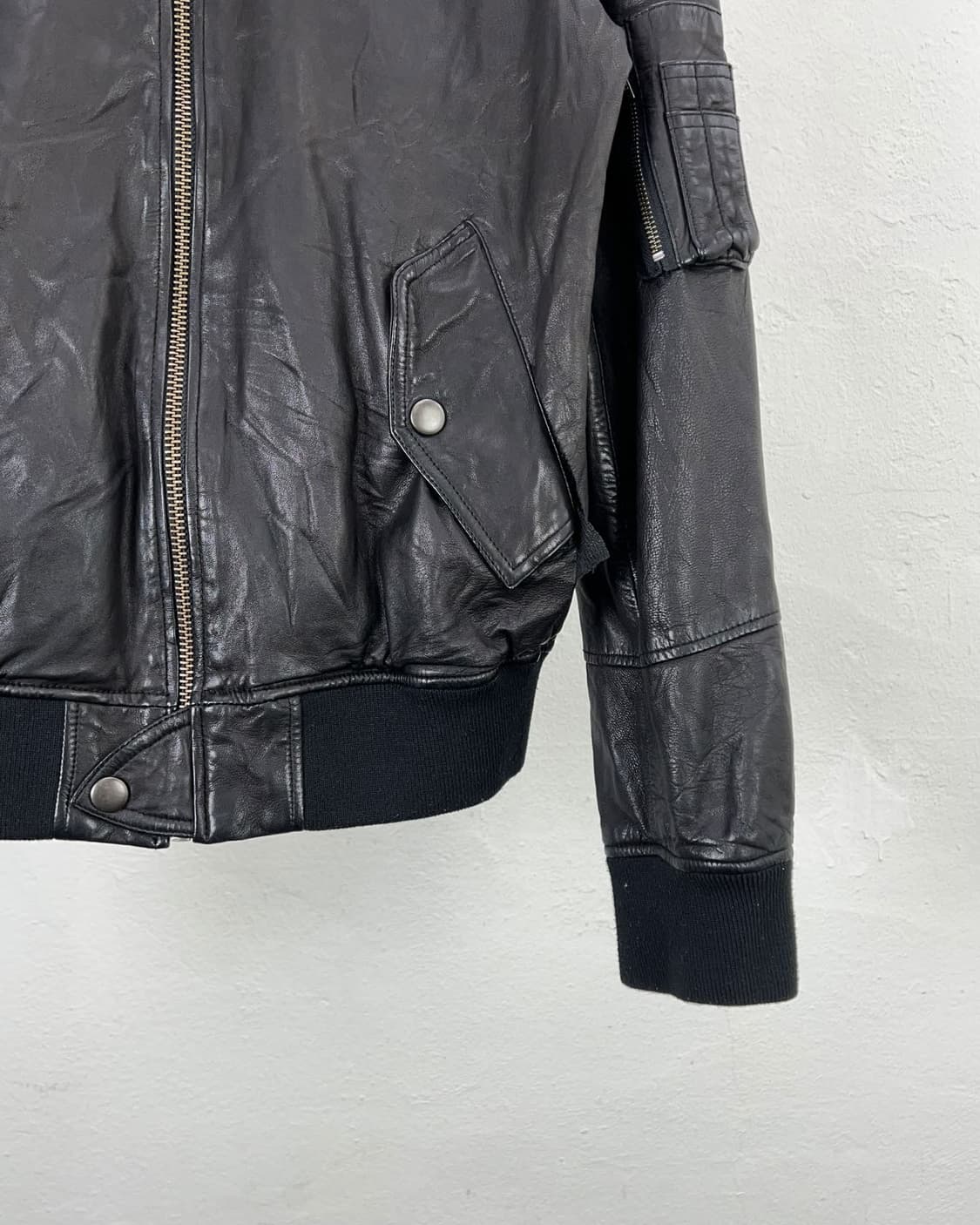 돌체 앤 가바나 램스킨 플레이트 니팅 하이넥 레더 자켓 상품이미지5