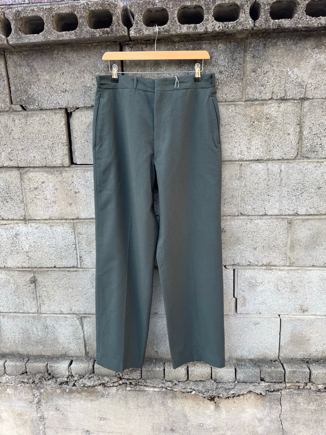 70s 미군 오리지널 울 서지 트라우저 팬츠 32 상품이미지1