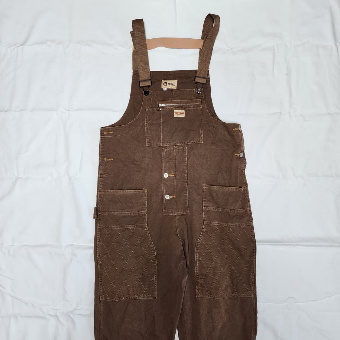 FUZAO 럼버 오버롤 스티치 워크웨어 멜빵팬츠 상품이미지4