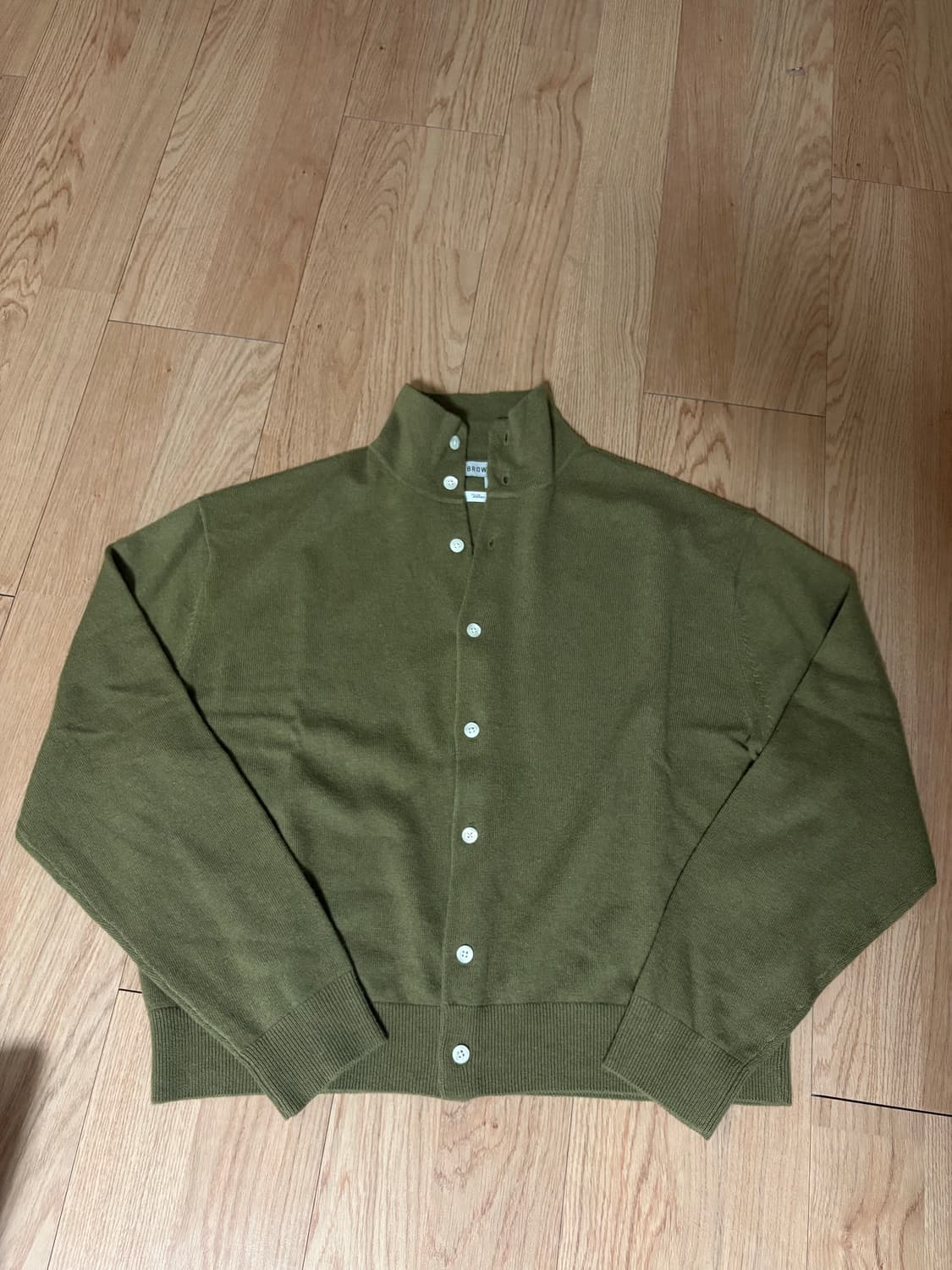 브라운야드 캐시미어 스탠드 카라 가디건 상품이미지2